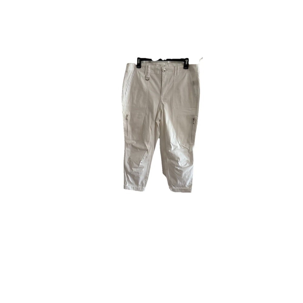 White House Black Market Pants Womens 10 White The Slim Crop ,Machine Washable